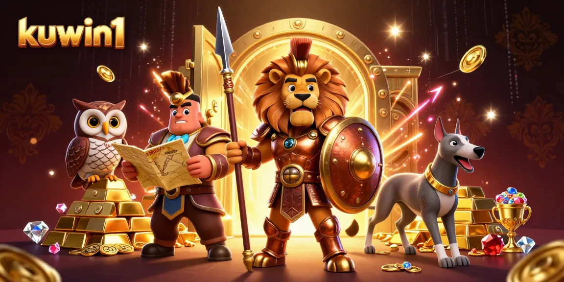 Engage in thrilling adventures at kuwin1, surrounded by gold treasures and legendary creatures.