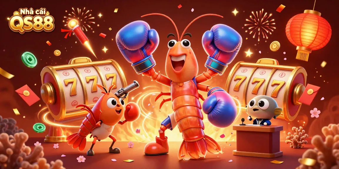 Enhance your betting experience with Nhà cái QS88's energetic casino game scene featuring vibrant characters and elements
