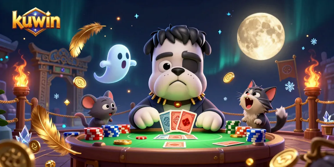 Experience thrilling gambling at kuwin with a vibrant 3D casino scene featuring unique characters and dynamic effects.