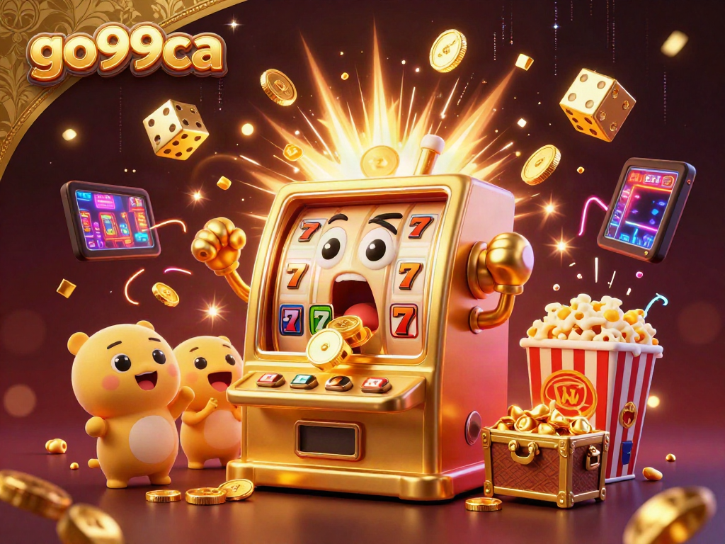 Experience the excitement of go99ca with animated slot machines and a jackpot explosion.