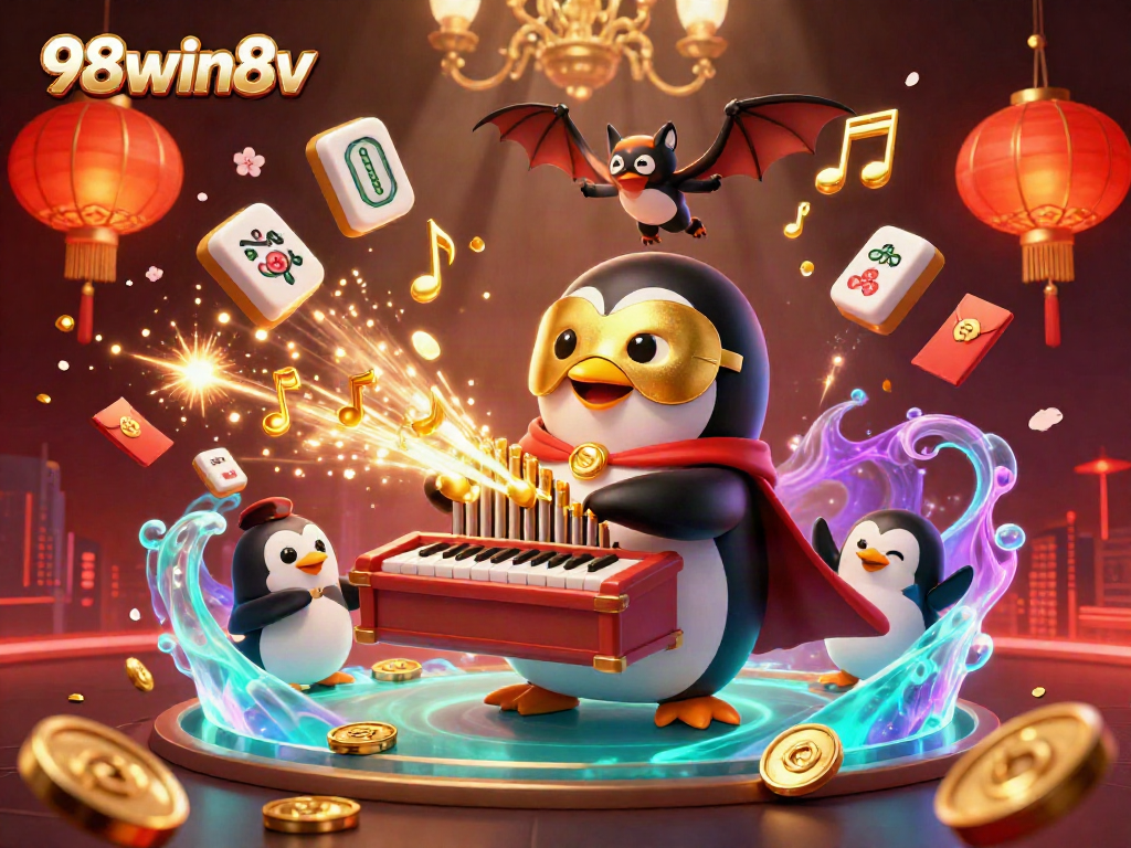 Engage in thrilling gameplay at 98win8v with a vibrant 3D casino scene featuring exciting characters.