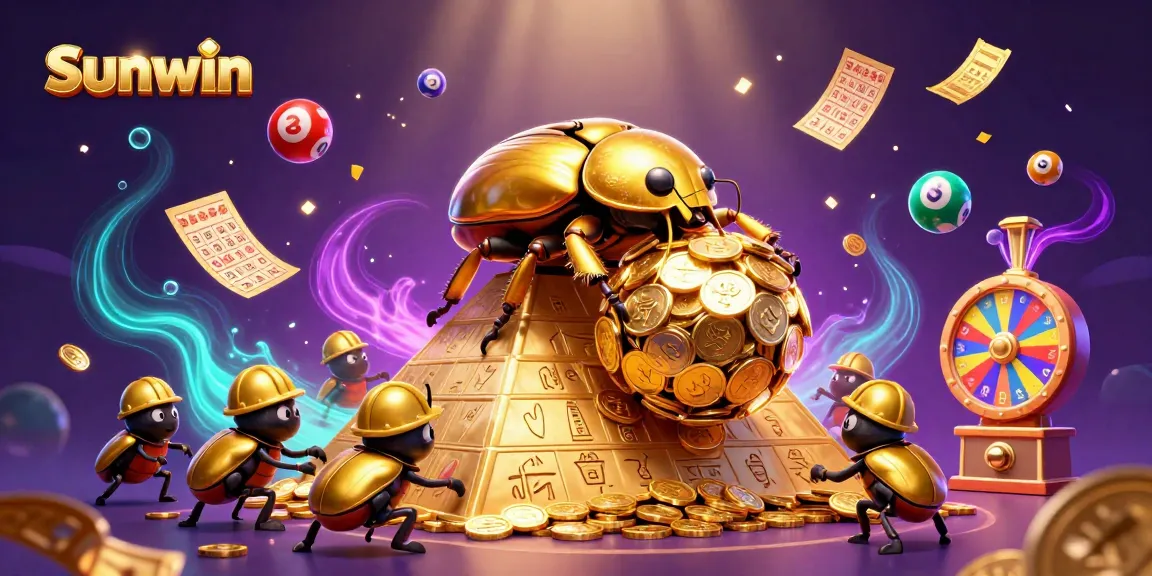 Engage with Sunwin's vibrant online casino experience featuring dynamic lottery activities and golden coins.
