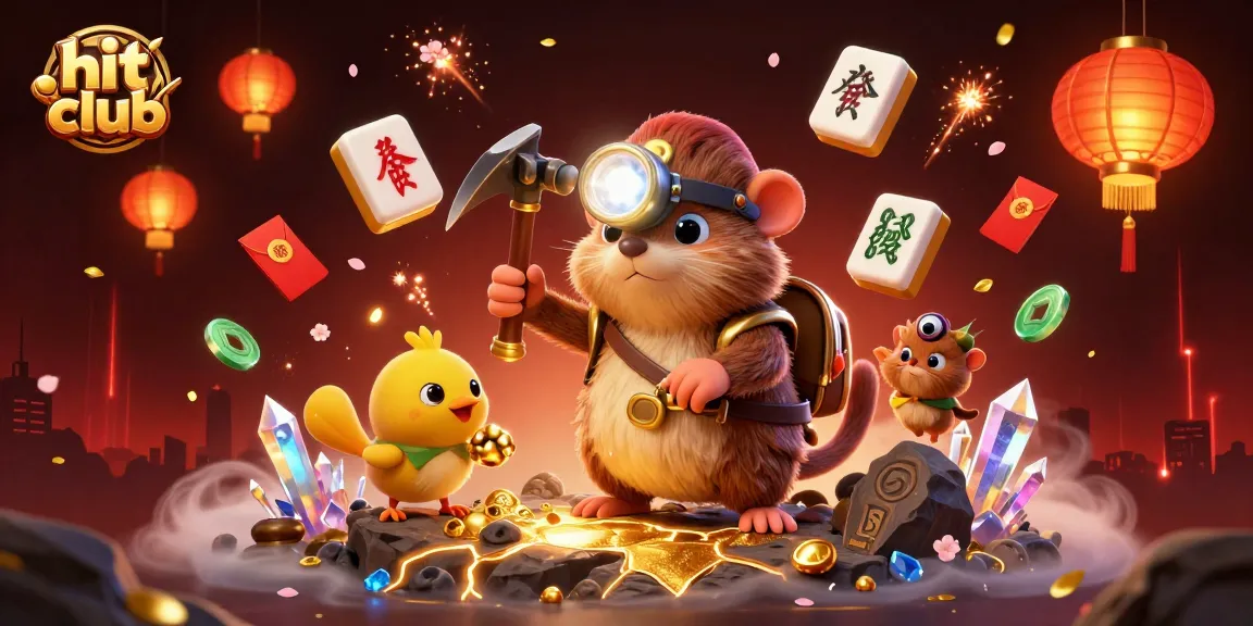Experience excitement at hit club with dynamic treasures and winning elements in a vibrant casino scene.