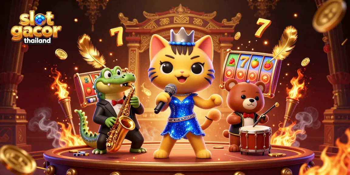 Experience the thrilling action of slot gacor thailand with vibrant characters and dynamic casino elements.