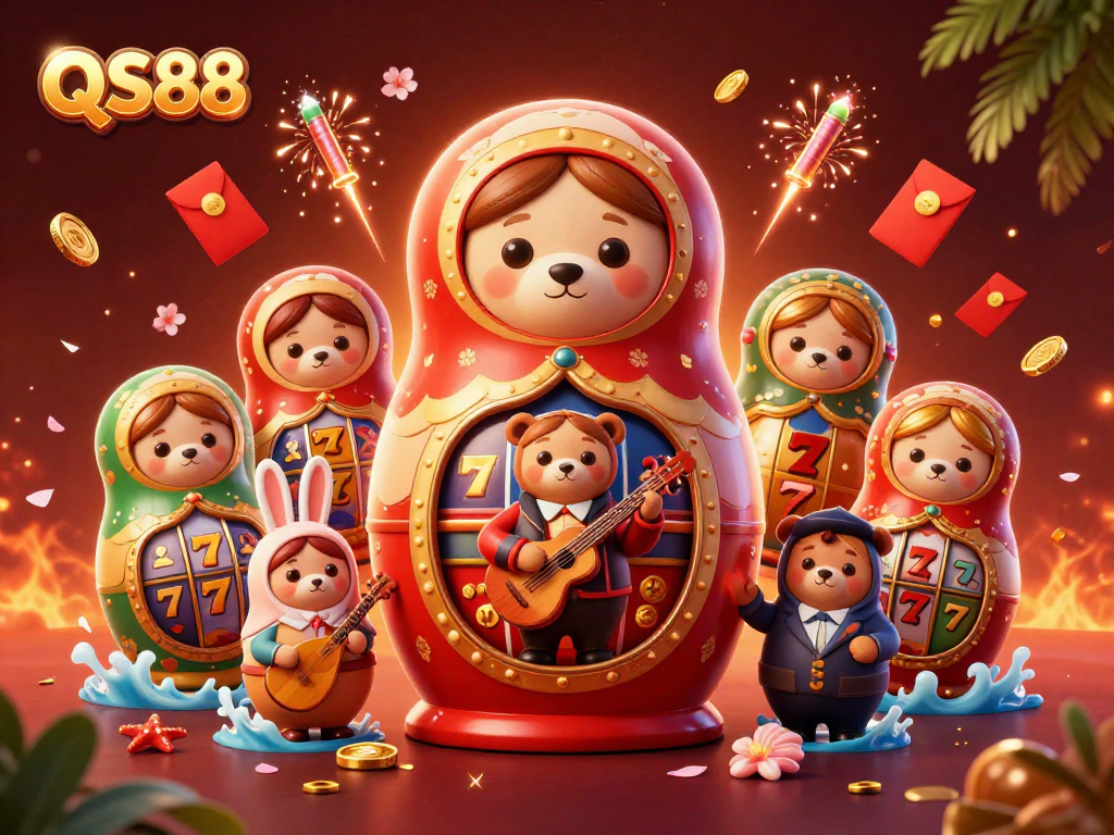 Experience the excitement of QS88 with vibrant 3D characters and dynamic casino elements showcasing thrilling gameplay.