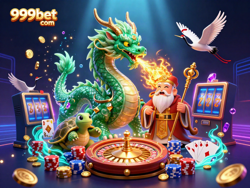 Experience thrilling gameplay at 999bet com with vibrant dragons, treasure, and dynamic casino elements.