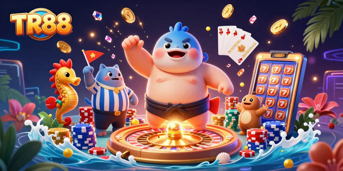 Experience exciting gameplay at TR88 with a unique underwater casino scene featuring dynamic characters.
